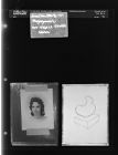 Photo of woman for engagement; Art object sketch stolen (2 Negatives) (June 26, 1963) [Sleeve 46, Folder a, Box 30]